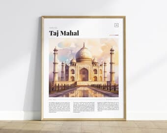 India Travel Poster , Taj Mahal Print - Etsy