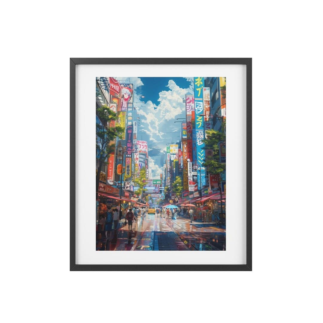 Vibrant Akihabara Cityscape Framed Art Print Colorful Tokyo Street ...