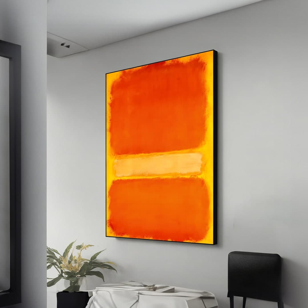 Orange and Yellow Mark Rothko Inspired Canvas Art, Modern Minimalist ...