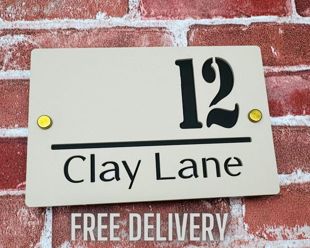 Modern Acrylic House Sign Contemporary Door Sign With House Number ...