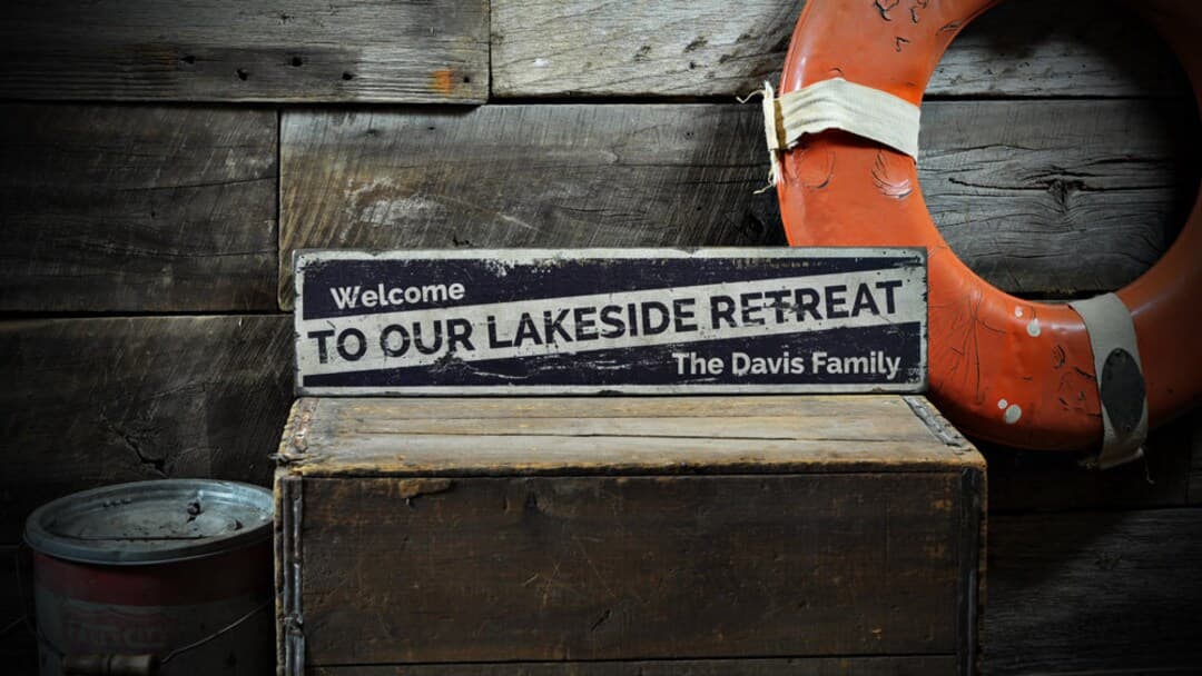 Custom Family Lakeside Retreat Lake House Sign, Wood Sign Decor, Lake ...