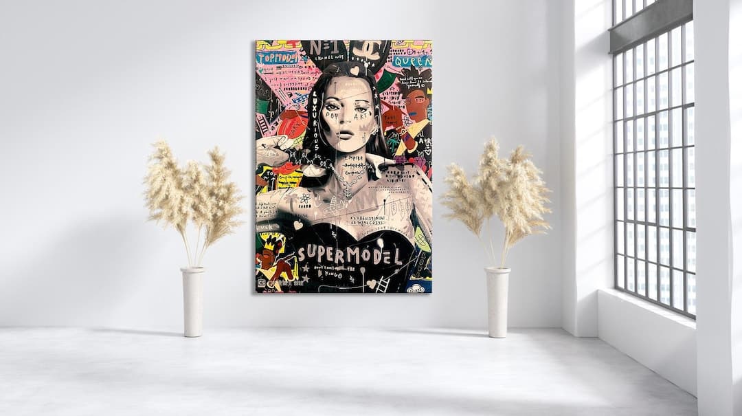 Banksy Kate Moss Graffiti Pop Art Canvas, Banksy Style Pop Art, Kate ...