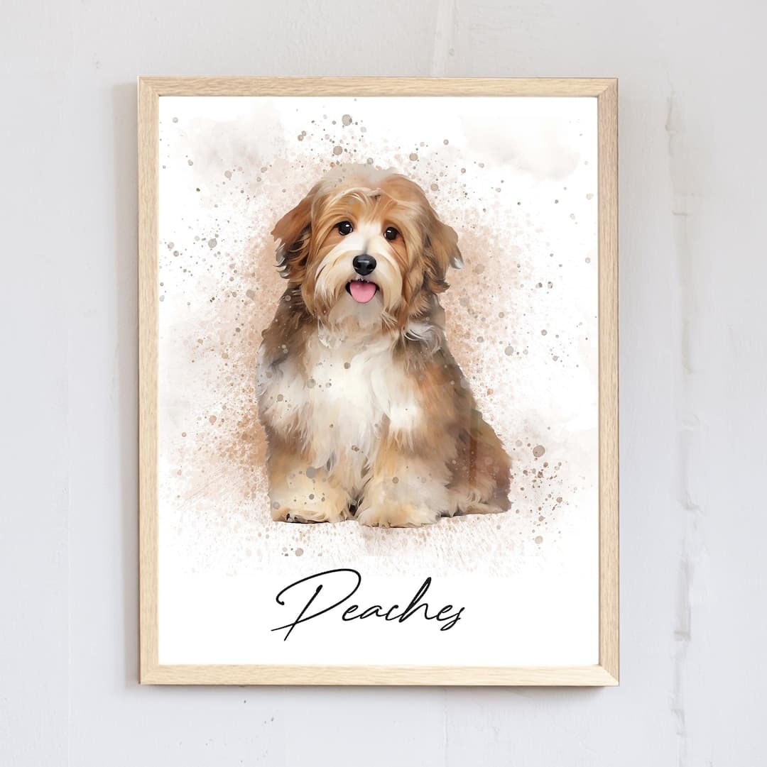 Custom Dog Portraits Using Pet Photo Wall Art, Personalized Pet ...