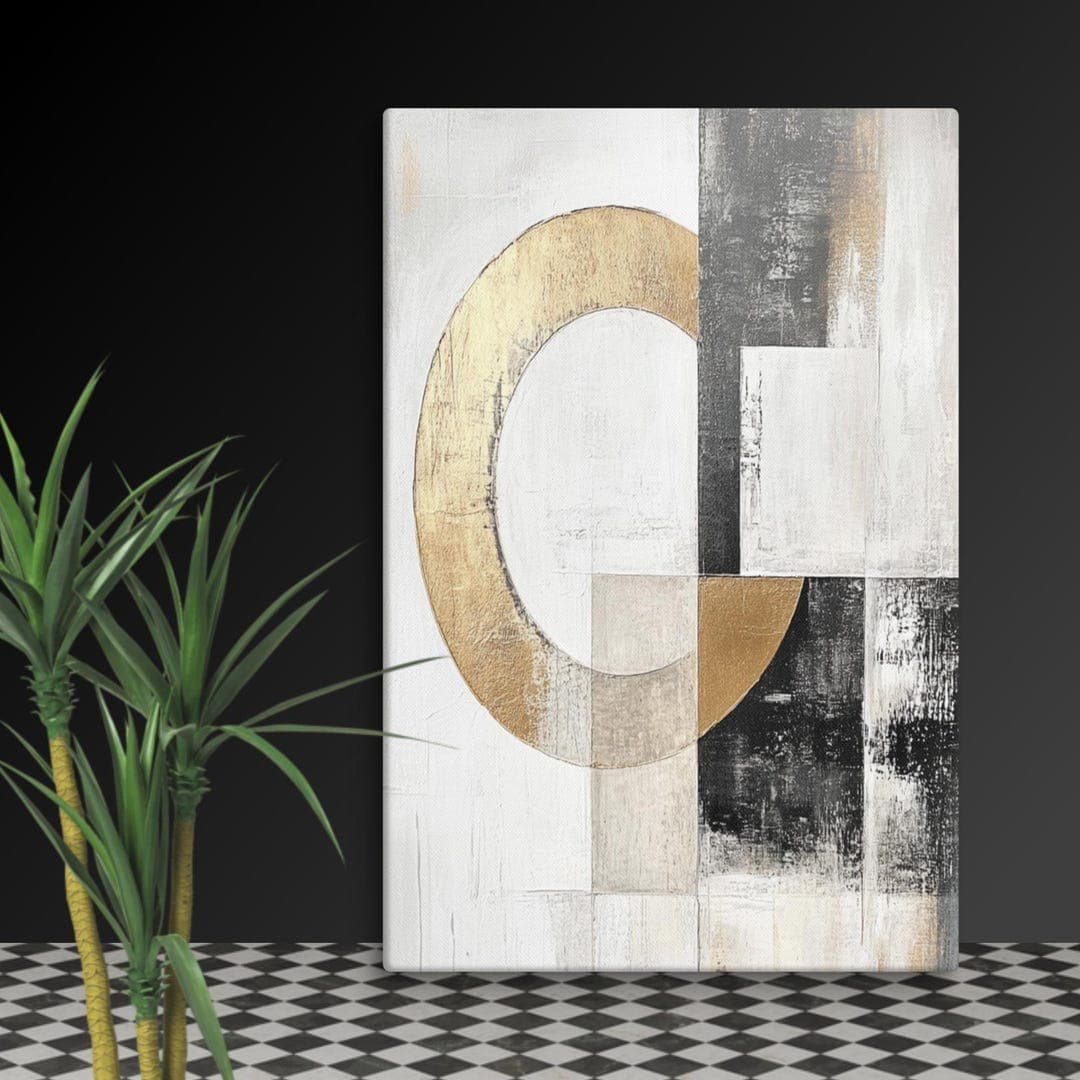 Metallic Geometric Canvas Art: Modern Abstract Wall Decor - Etsy