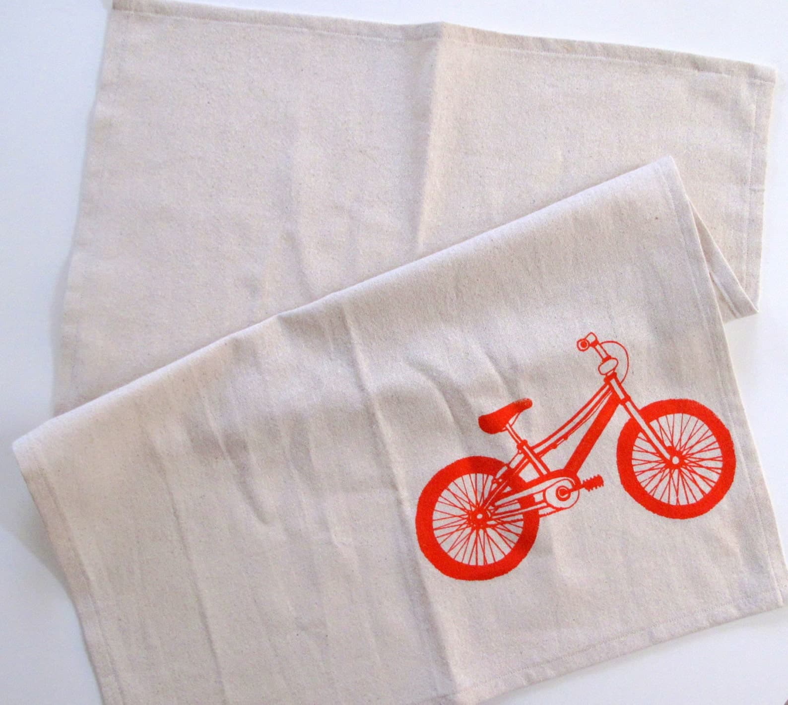 Cotton Kitchen Towel - Mountain Bike - Choose Your Ink Color - Etsy