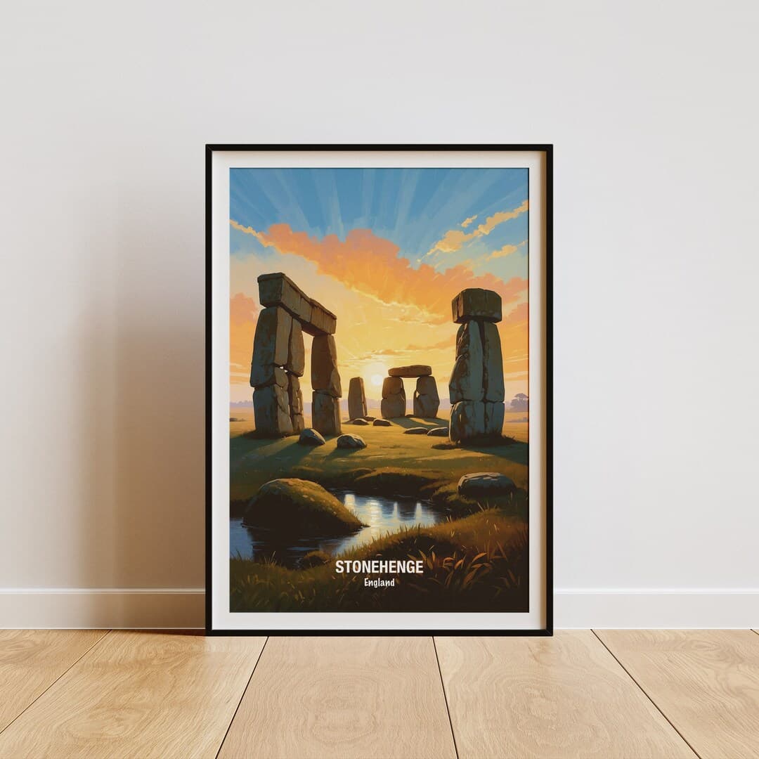 Stonehenge England Travel Poster Historic Landmark Print, Stonehenge ...