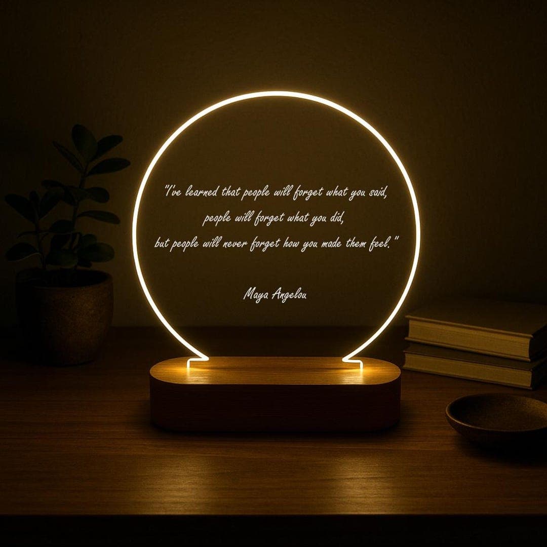 Motivational Quote Personalized LED Acrylic Lamp, Custom Night Light ...