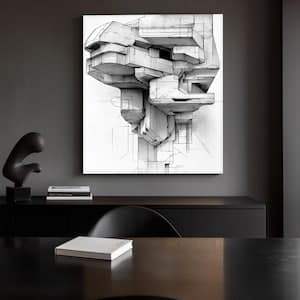 Architectural Abstract Line Drawing | Brutalist Building Art Print ...