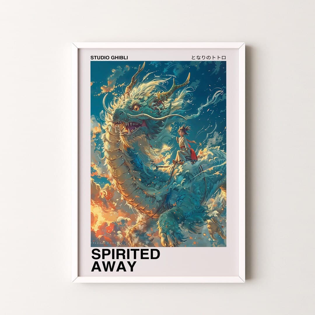 Studio Ghibli Print, Spirited Away Wooden Framed Vertical Poster - Etsy