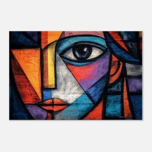 Cubist Woman Face Abstract Canvas Wall Art Print, Picasso-inspired ...