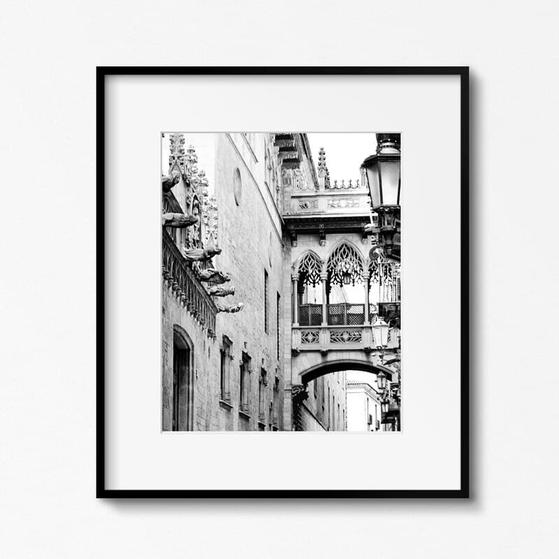 Framed Barcelona Gothic Quarter Art - Etsy