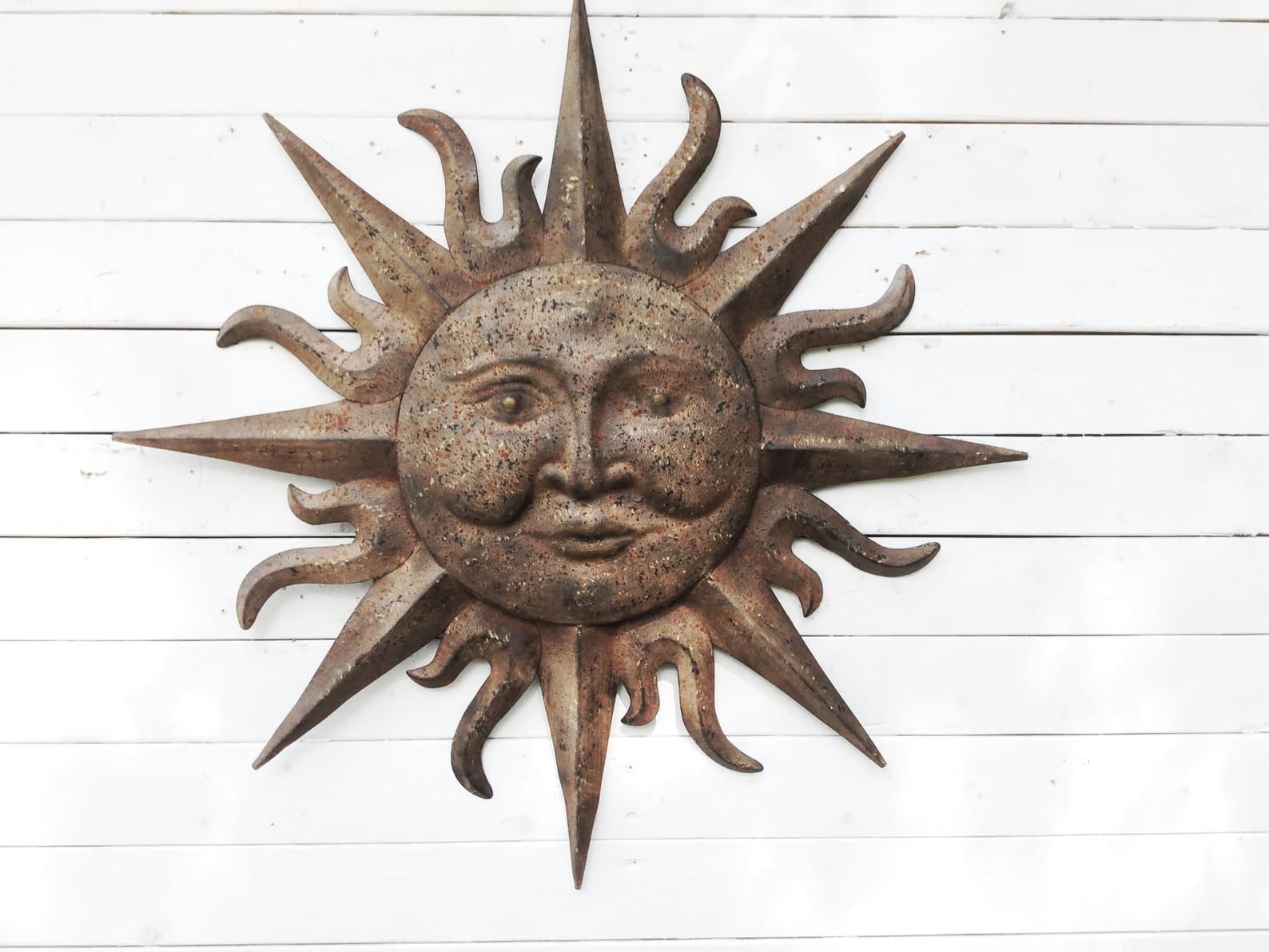 Sun Hand Painted Garden Decor Mexican Wall Art Patio Outdoor Rustic ...