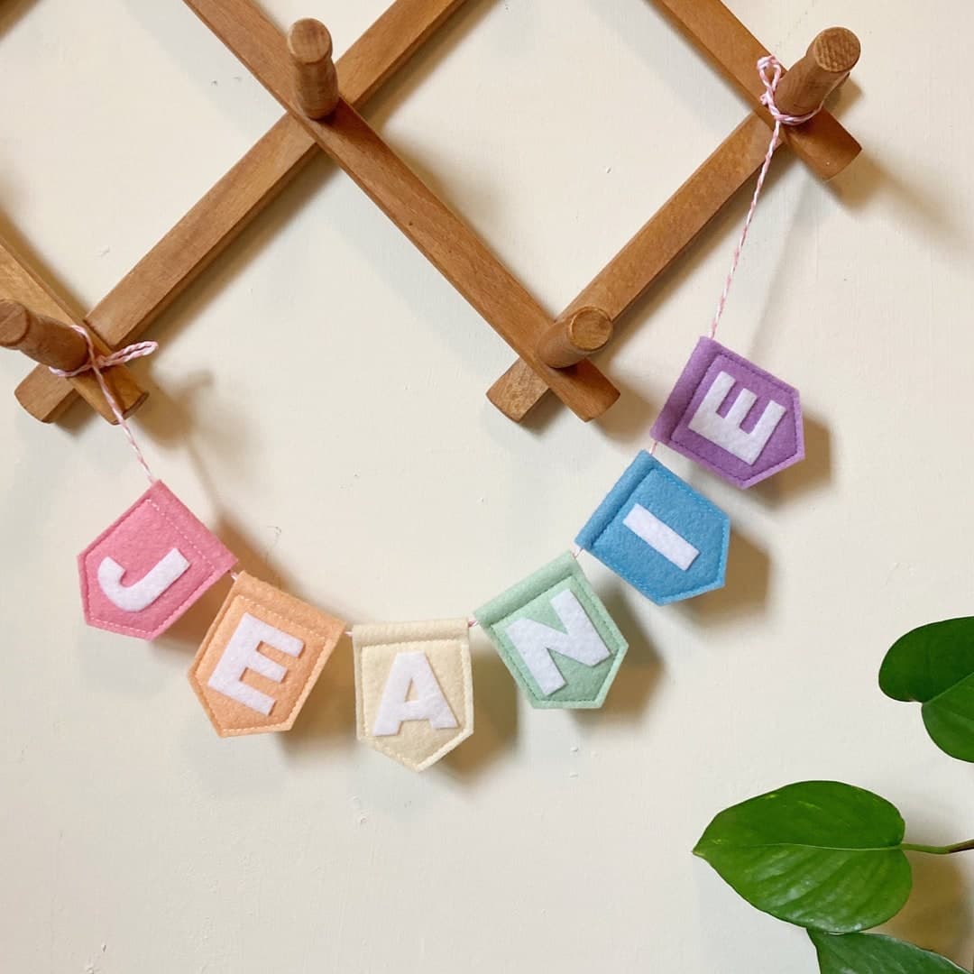 Postbox Party Personalised Rainbow Felt Name Bunting