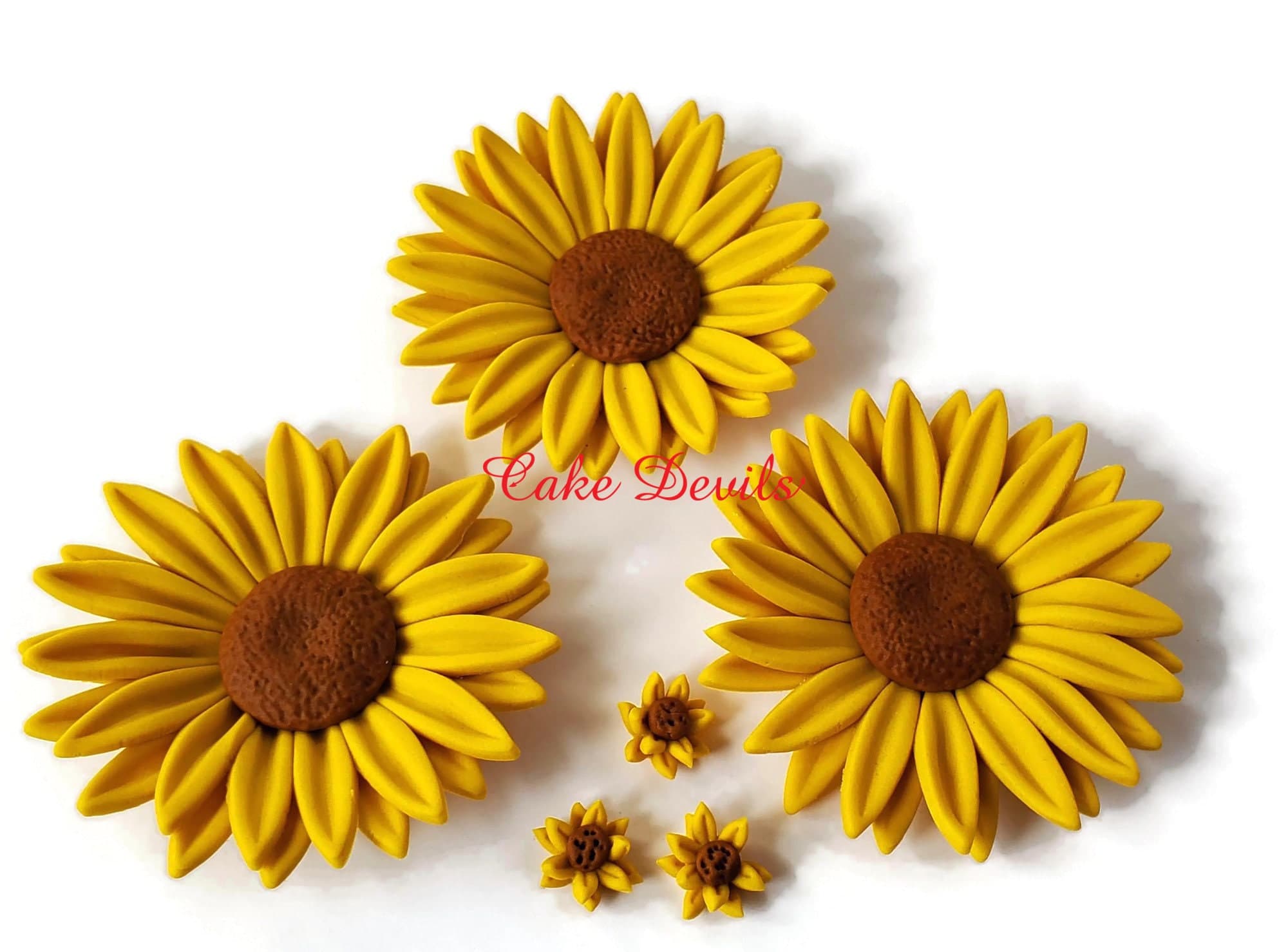 Fondant Sunflower Cake Toppers Handmade Edible Sugar - Etsy