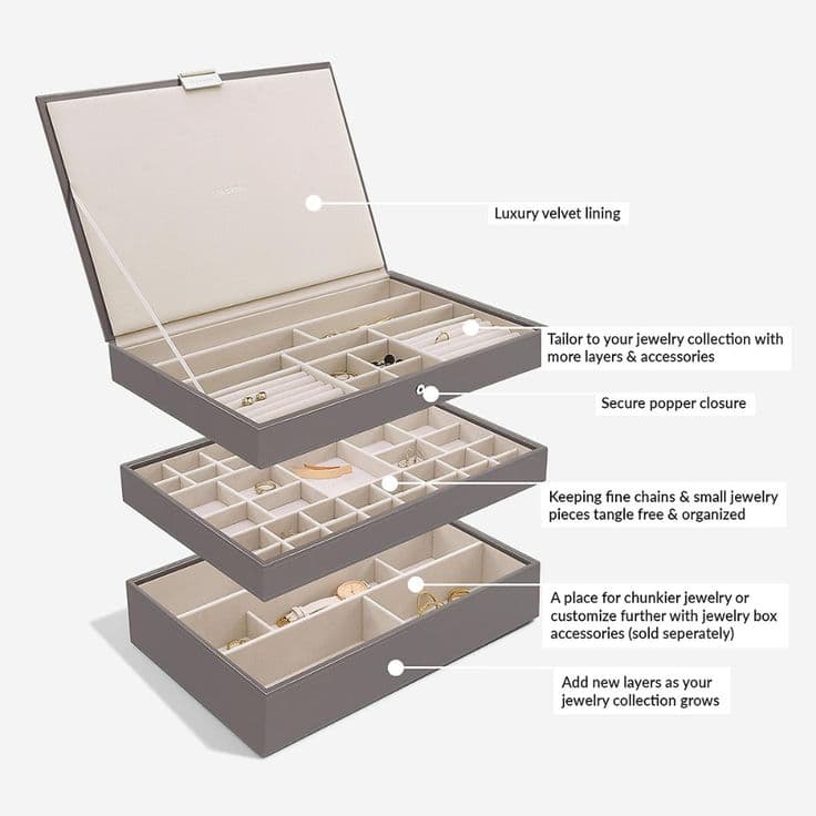 Mink Supersize Stackers Premium Stackable Jewelry Box