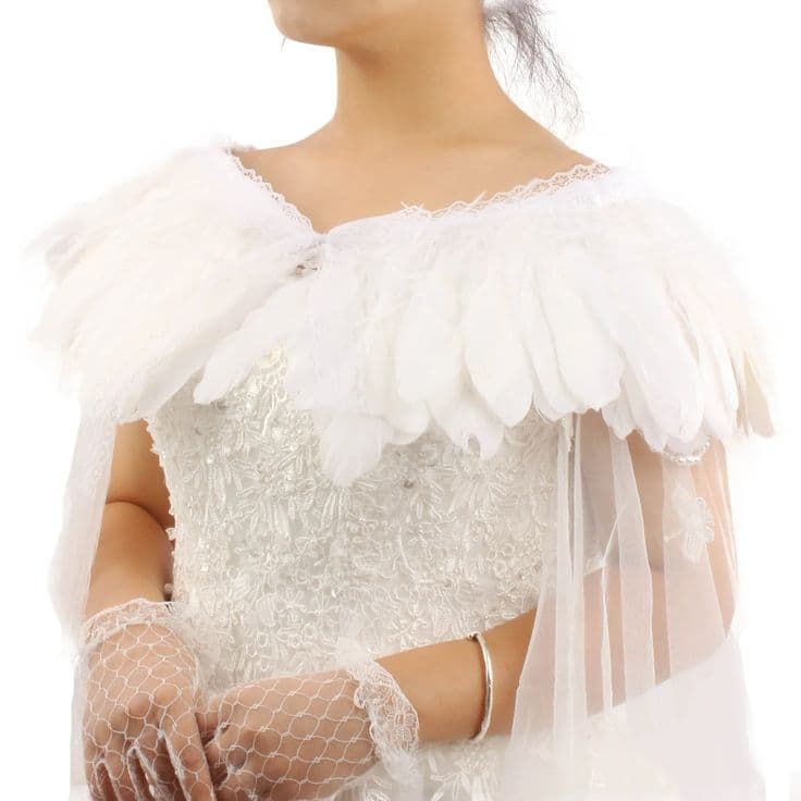 3ply 1920s Feather Collar Shawl Gatsby Cape/fashion Feather Cape/bridal ...