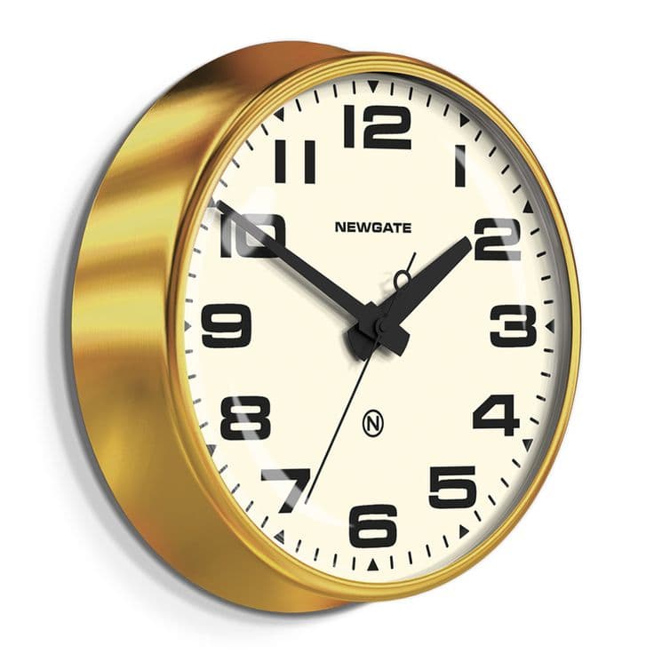 Newgate Clocks - Brixton Wall Clock - Radial Brass - White Dial | Wall ...