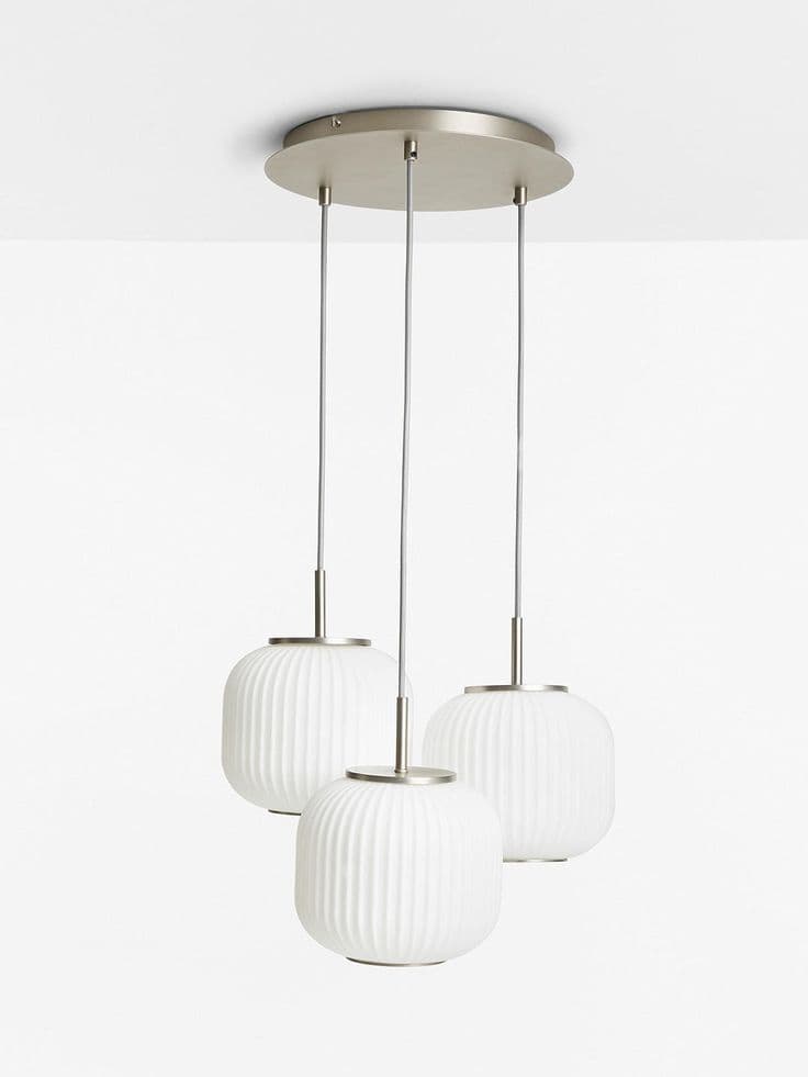 John Lewis & Partners Rise 3 Glass Pendant Cluster Ceiling Light, White ...