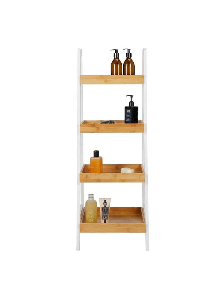 House by John Lewis Bamboo 4 Tier Bathroom Shelf Unit | Bathroom shelf ...