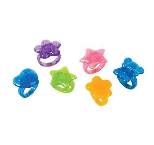 ~ 144 ~ Plastic Glitter Rings ~ Assorted Colors and Designs ~ New ...