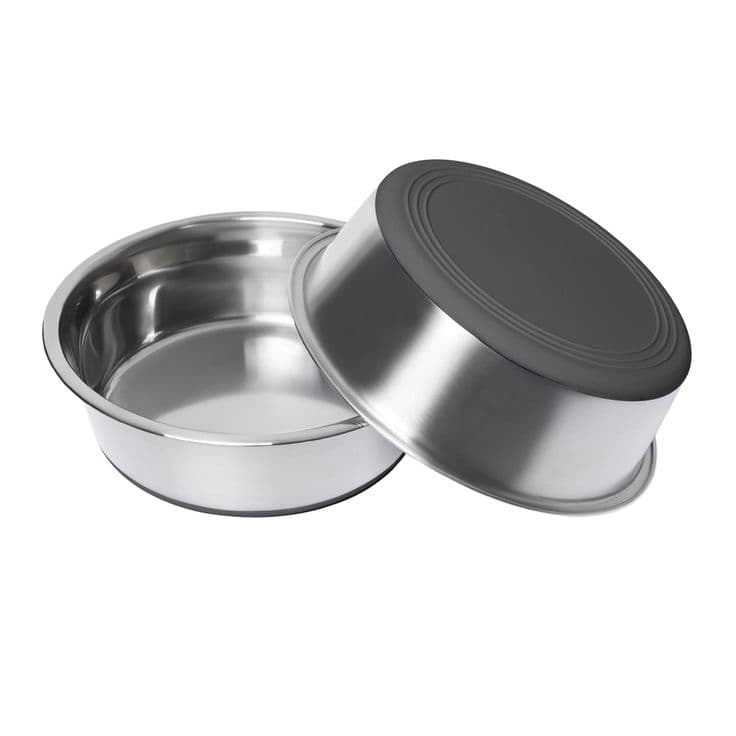 Sreca Pets Stainless Steel Metal Dog Bowl Set of 2, Nonslip Rubber Base ...