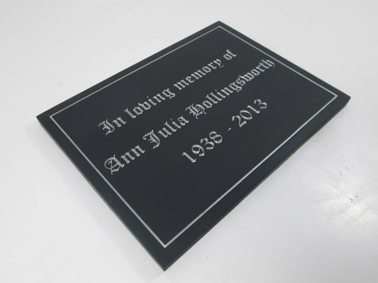 Engraved Welsh Slate Memorial Plaque | Memorial plaque, Stone sign ...