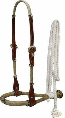Western Horse Rawhide Core Bosal Hackamore Bitless Bridle Headstall ...
