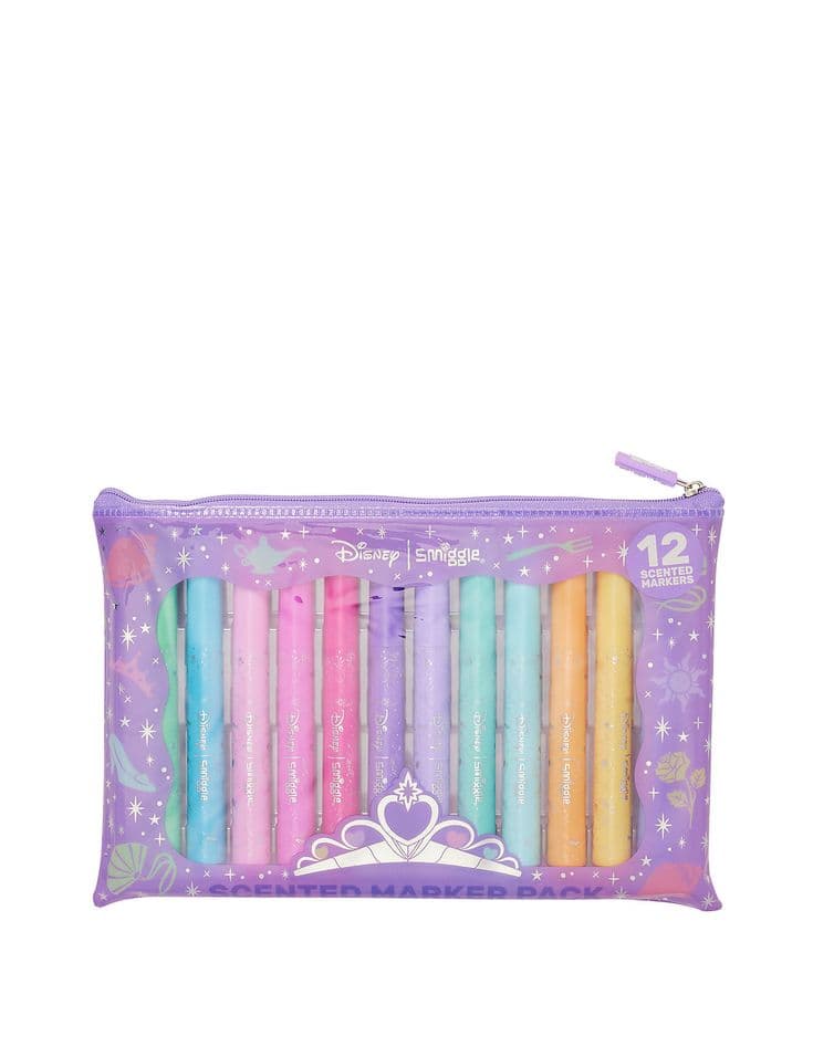 Smiggle 12pk Disney Princess™ Scented Marker Pens - Lilac | School ...
