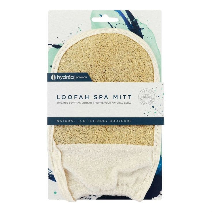 Hydrea London Organic Loofah and Egyptian Cotton Exfoliating Bath Mitt ...