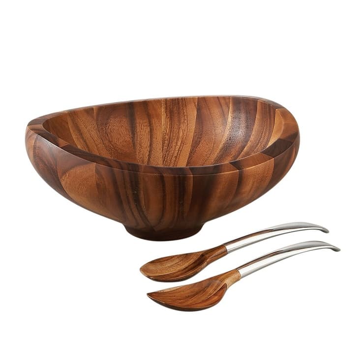 Nambe Butterfly Wooden Display Bowl