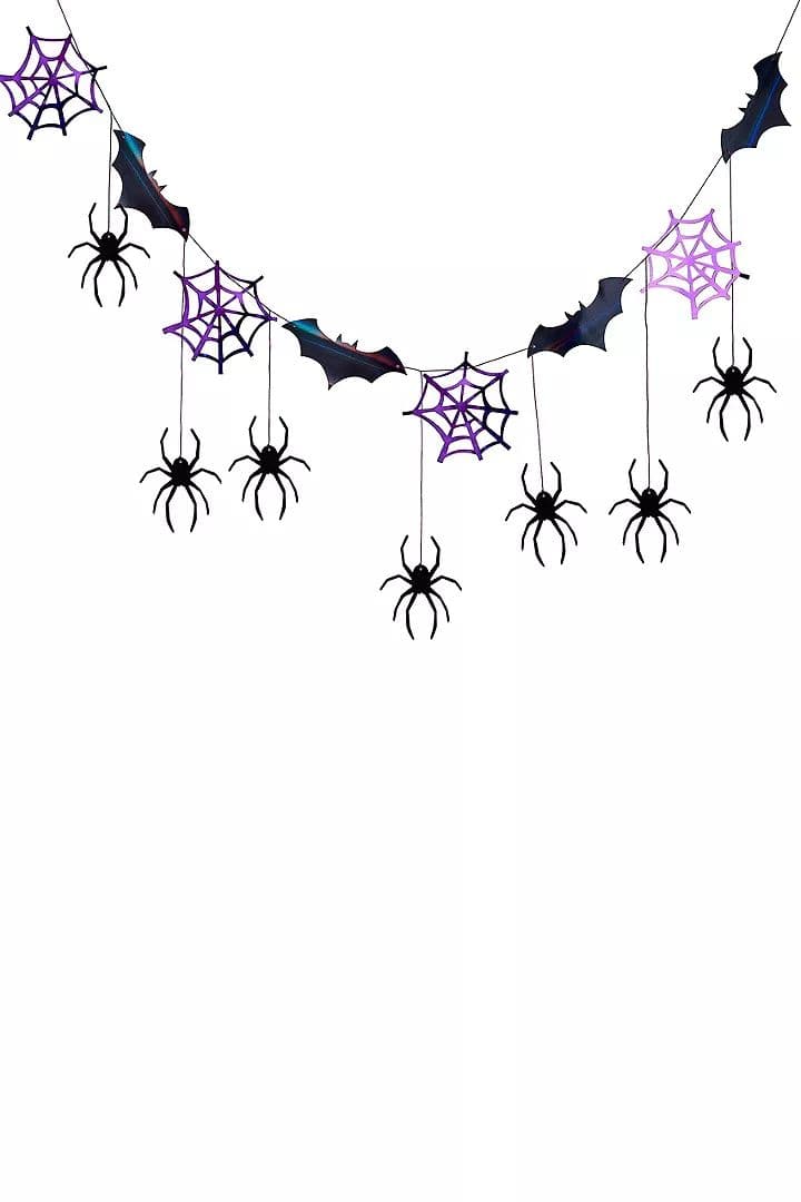 Ginger Ray Halloween Spider Web & Bat Party Bunting | Floral duvet sets ...