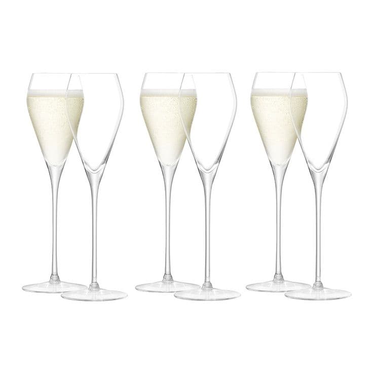 Buy LSA International Champagne Flutes & Saucers | Mouth blown glass ...