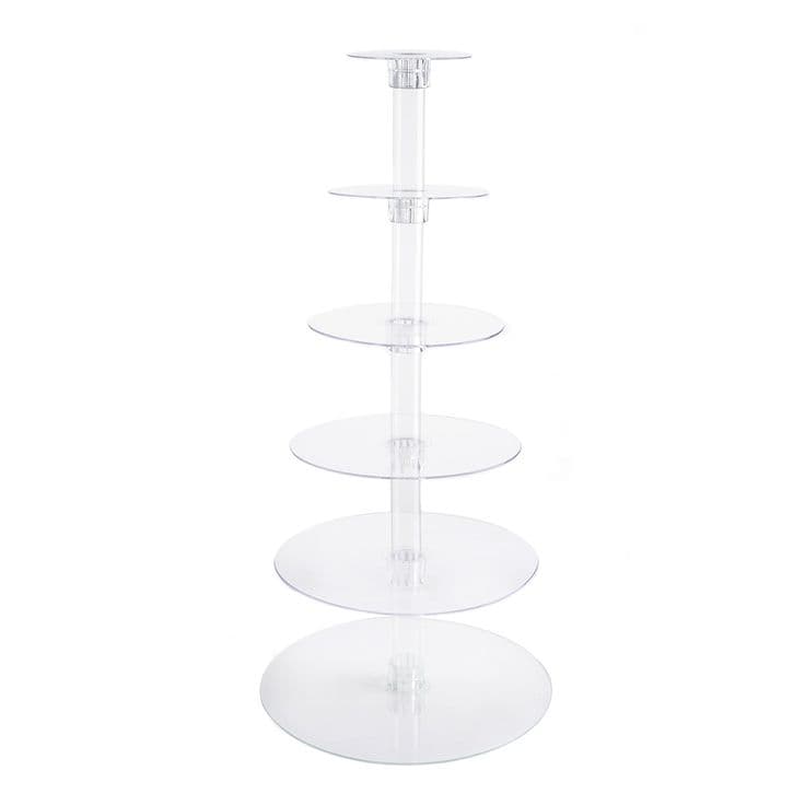 33" 6-Tier Clear Acrylic Cupcake Tower Stand, Dessert Holder Display ...