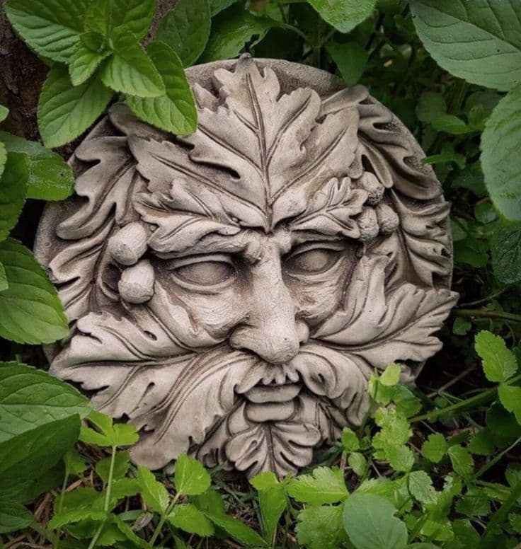 Reconstituted Stone Garden Circular Acorn Green Man Wall Plaque - Etsy ...