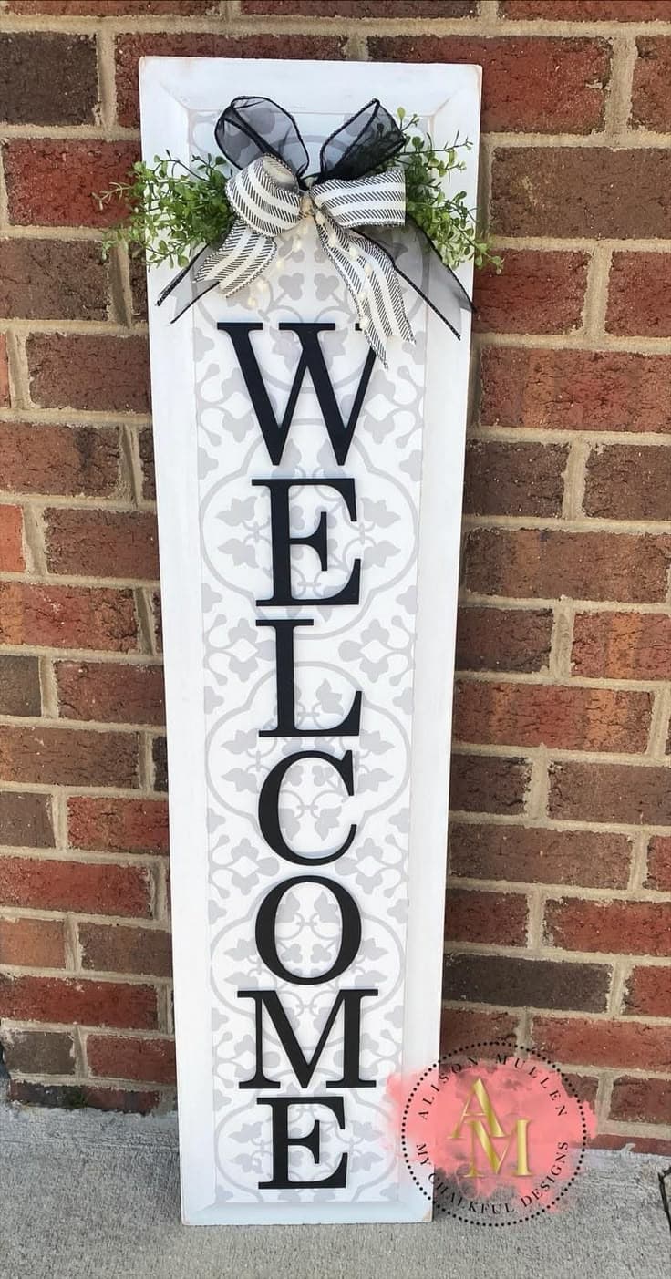 Wooden Welcome Sign for Front Door
