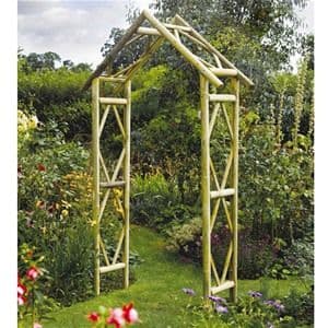 Rowlinson Rustic Wooden Apex Garden Arch | Garden arches, Garden ...