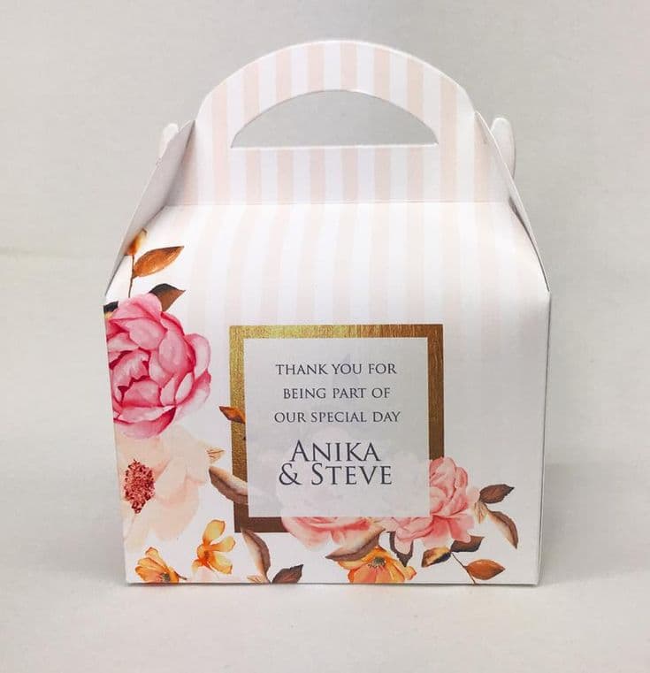 Ginger Ray Floral Fancy Rose Gold Favour Boxes