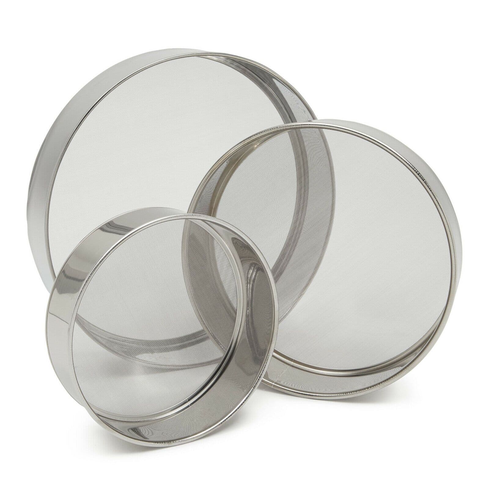 3-Piece Fine Mesh Sieve Strainer Set, Stainless Steel Flour Sifters for ...