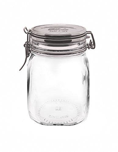 Bormioli Rocco Glass Co Fido Square Metallic Lid Jar, 33.75 oz, Copper ...