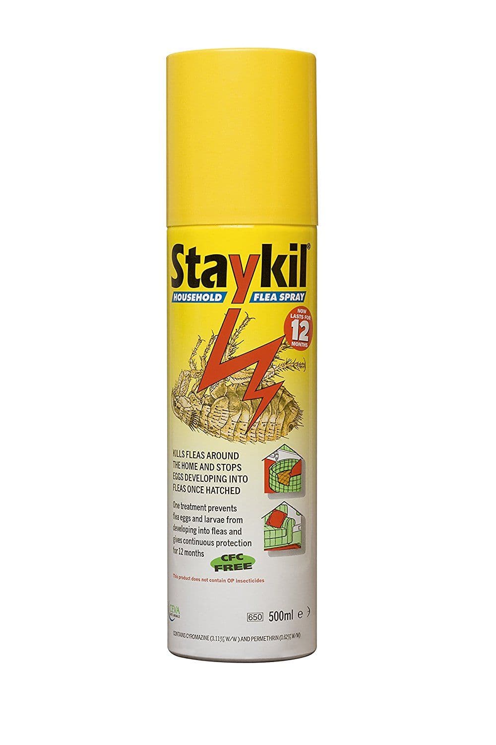 Staykil Plus Household Flea Spray, 500ml Aerosol