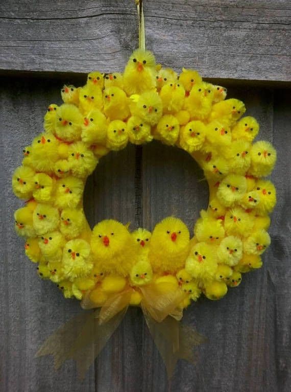 Easter chicks Wreath / Door Wreath / Easter Decoration / Hand made ...