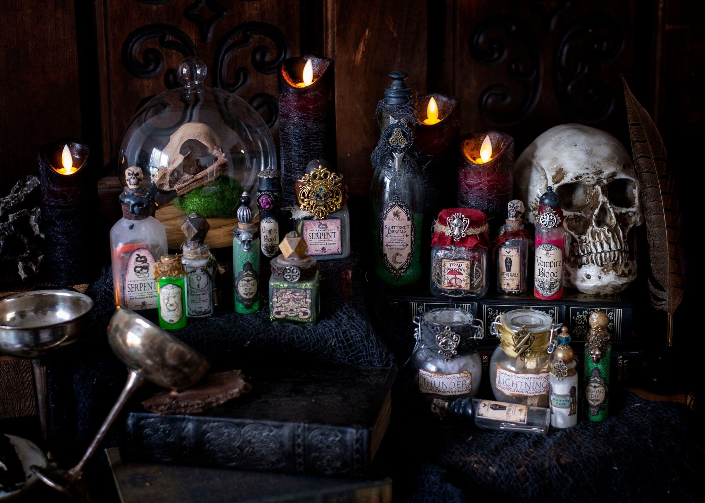 Dark Fairy Potion Bottles for Halloween Decor Witchcore Aesthetic ...