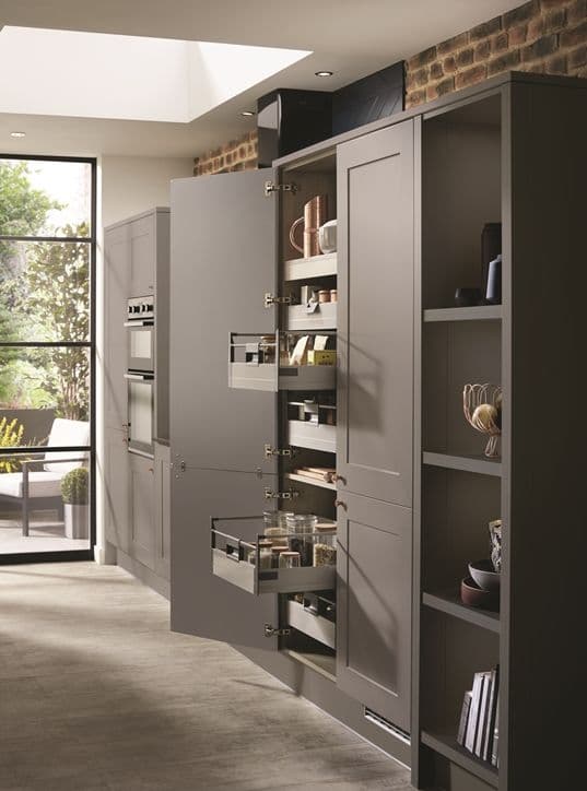 Chelford Slate Grey Tall Larder Unit Kitchen with Clever Storage