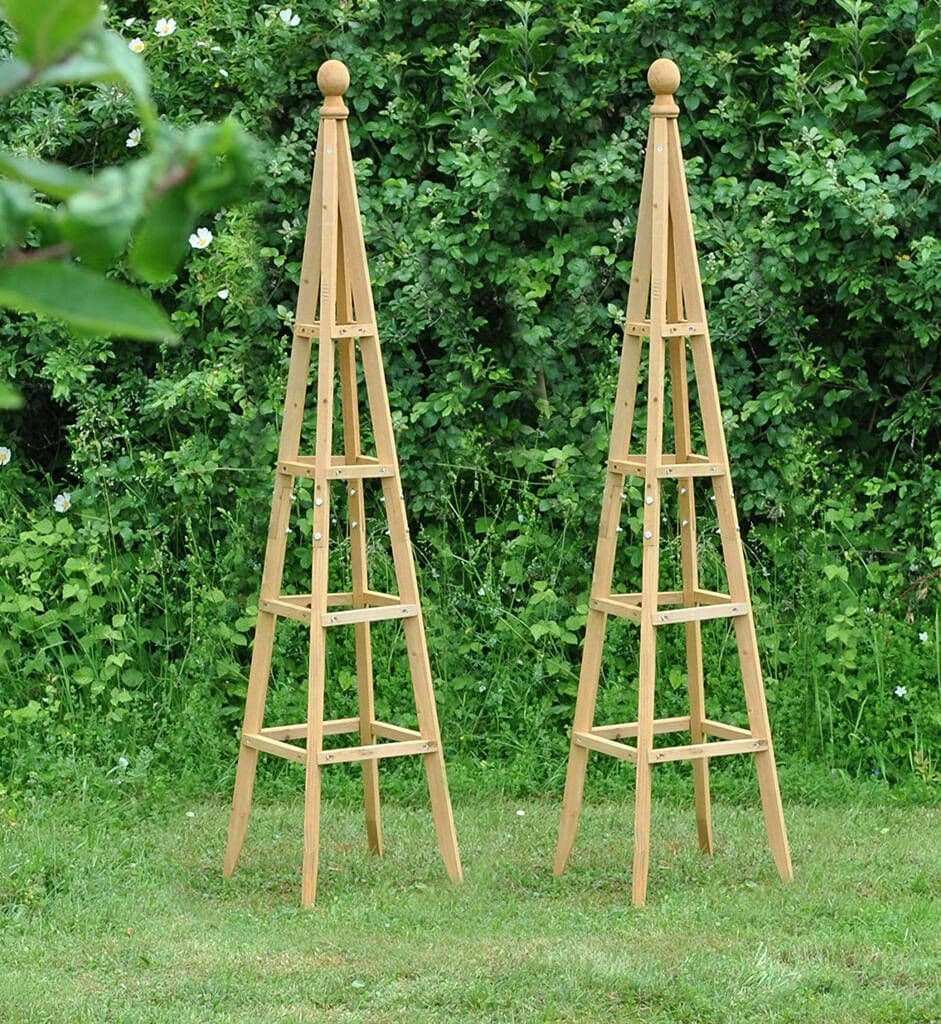 The Palermo Wooden Garden Obelisk Set | Garden obelisk, Wooden garden ...