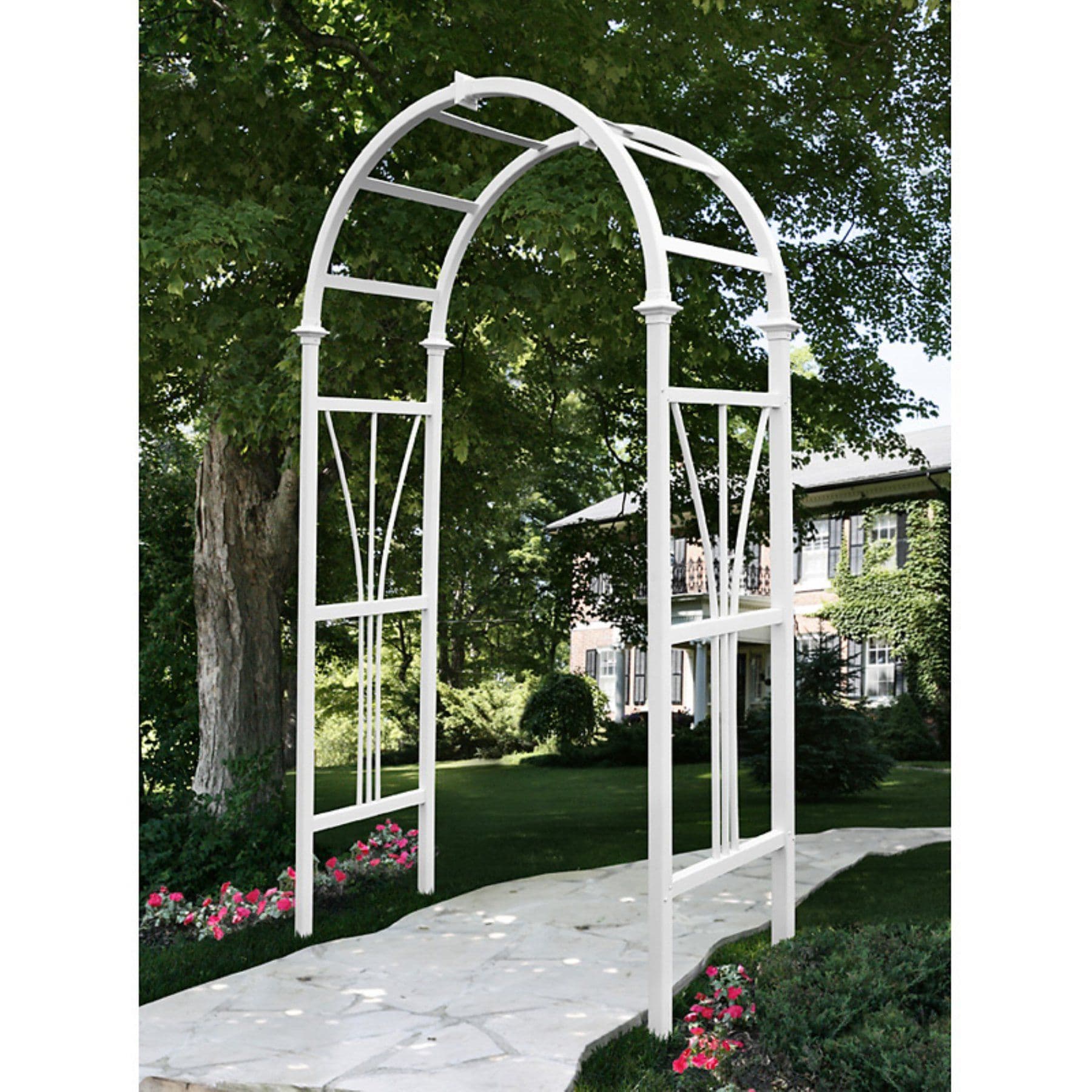 New England Arbors Eden Dublin 7-ft. Vinyl Arch Arbor - VA68101-1 | New ...