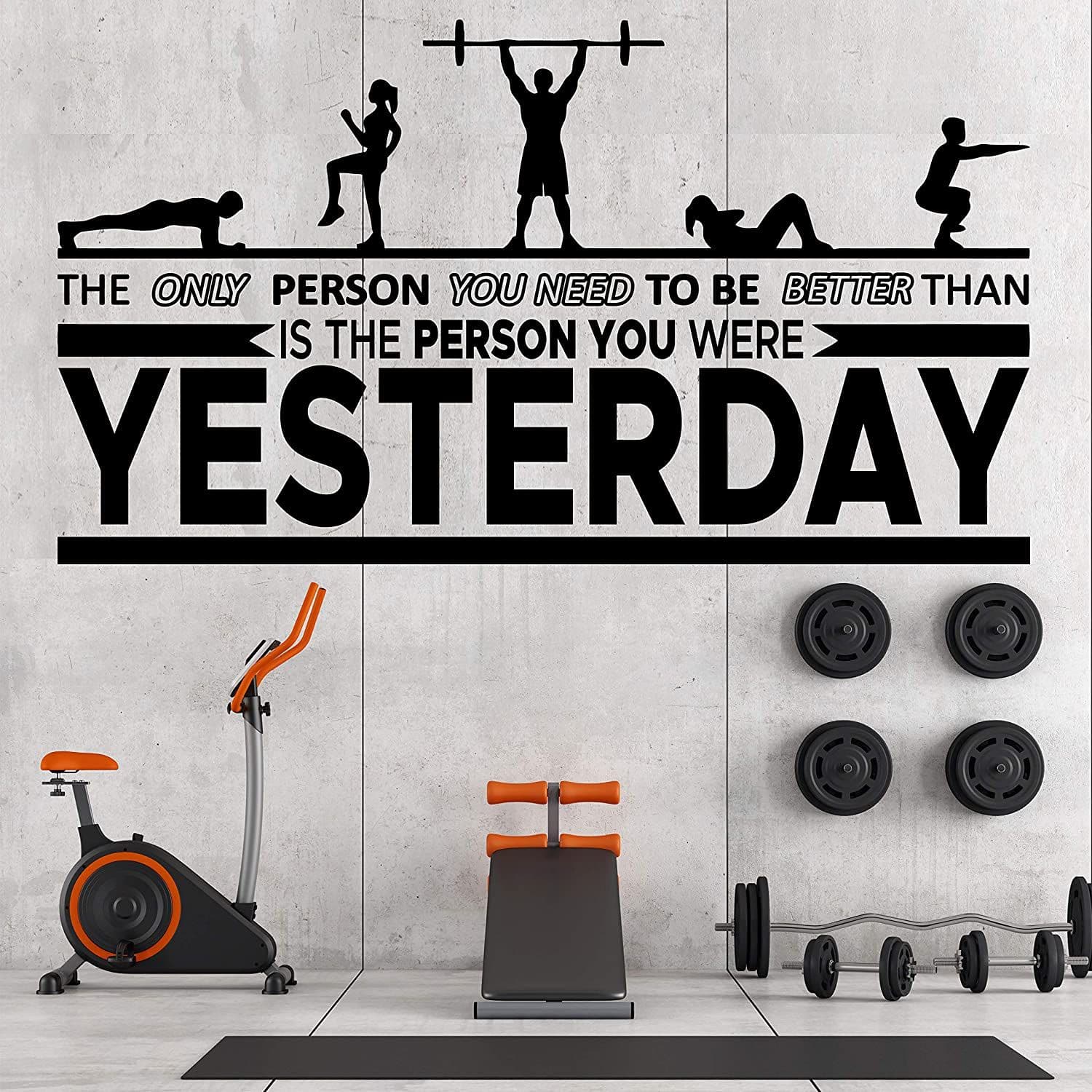 Motivational Gym Fitness Wall Art Poster Set - 6 Pieces Inspirational Quotes for Athletes