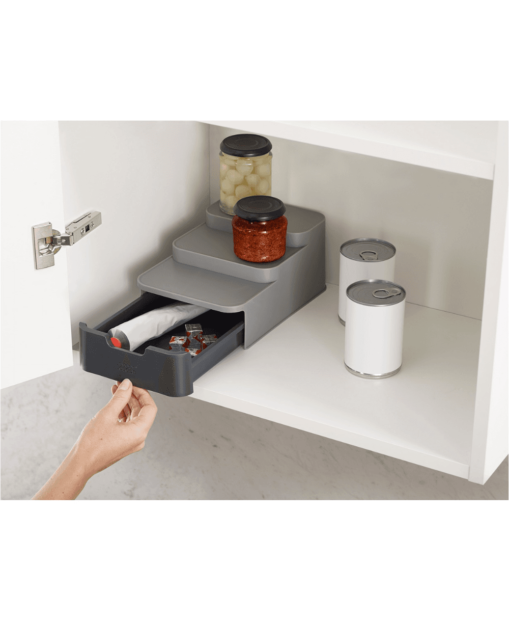 Joseph Joseph CupboardStore Compact Tiered Organizer with Drawer - Macy ...