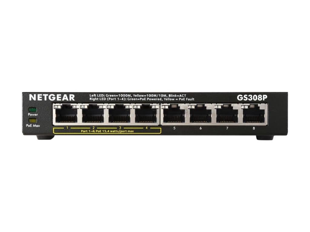 Netgear GS308P 8 Port Gigabit Ethernet Unmanaged PoE Switch - IconicITStore