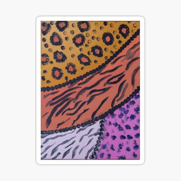 "animal print collage" Sticker by RuthlauraMiller | Redbubble