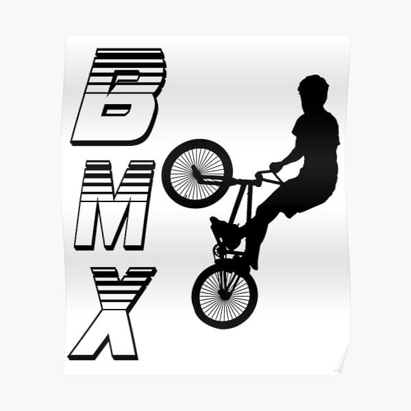 "bmx race bike cyclist rider trick freestyle design" Poster for Sale by ...